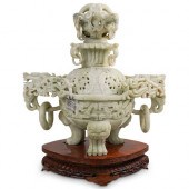 ANTIQUE CHINESE LARGE CARVED J