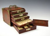 ANTIQUE CHINESE MAHJONG SET W/
