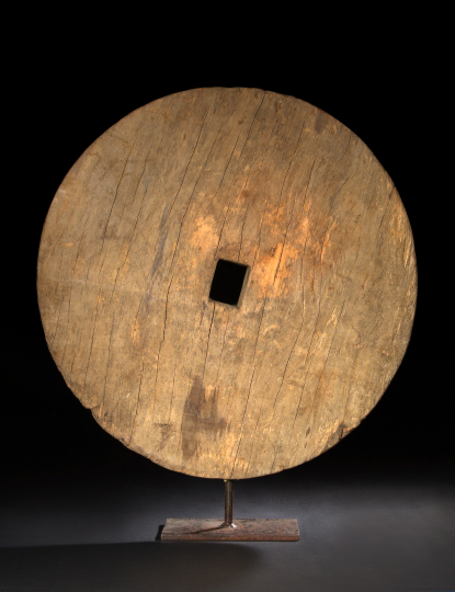 Antique Chinese Mounted Cart Wheel,