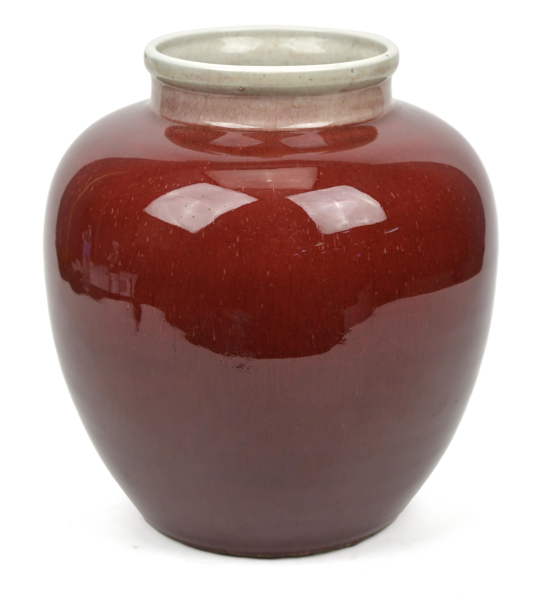 ANTIQUE CHINESE OXBLOOD VASE.