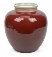 ANTIQUE CHINESE OXBLOOD VASE.