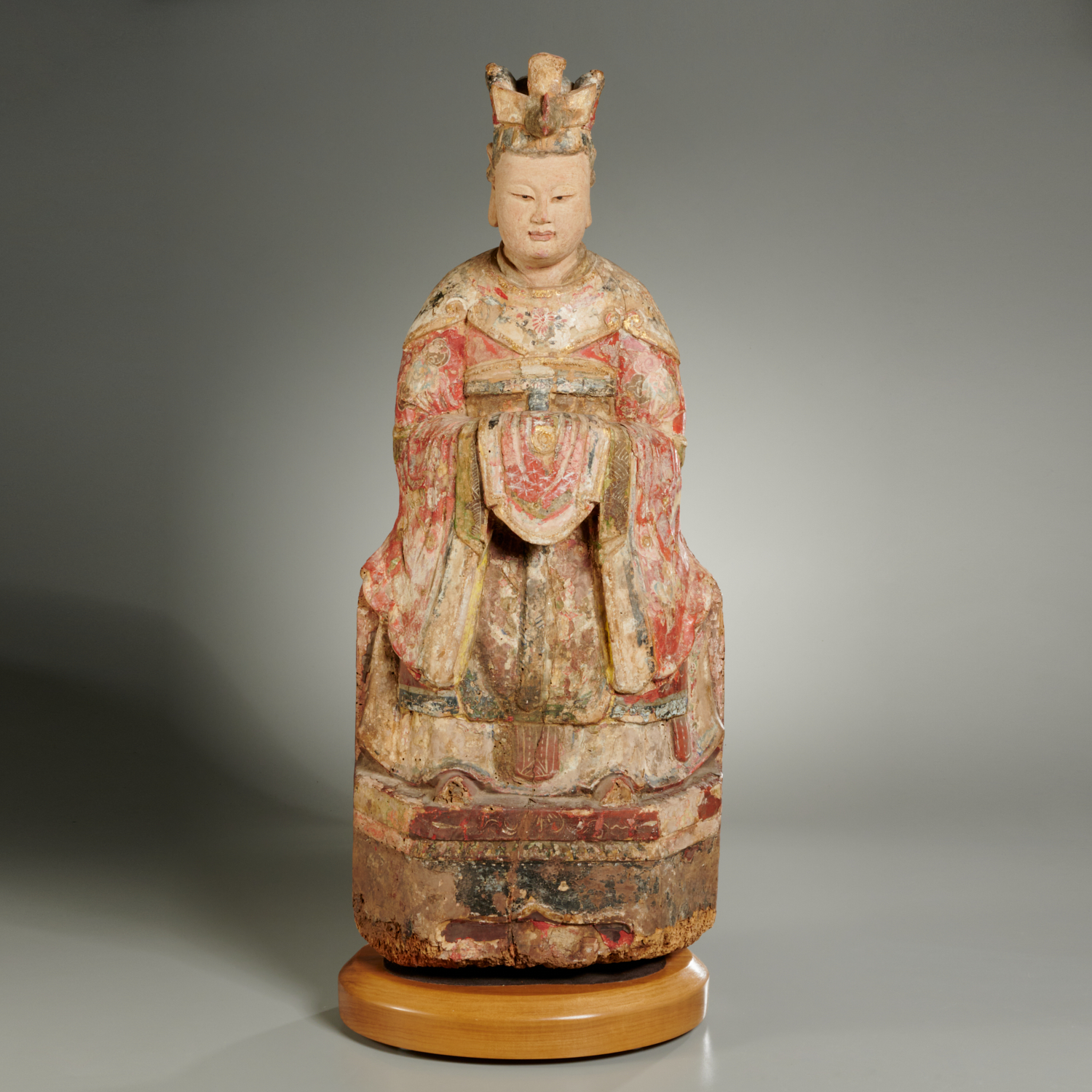 ANTIQUE CHINESE PAINTED WOOD