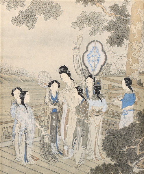 Antique Chinese painting on silk