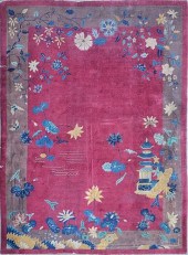 ANTIQUE CHINESE PEKING CARPET,