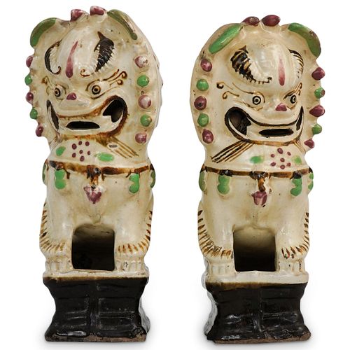 ANTIQUE CHINESE SANCAI FOO DOG JOSS