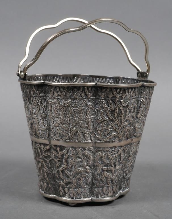 ANTIQUE CHINESE SILVER REPOUSSE ICE