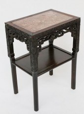 ANTIQUE CHINESE TEAKWOOD AND M