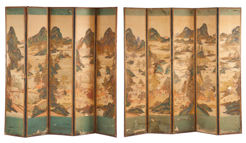 Antique Chinese Ten Panel Floor