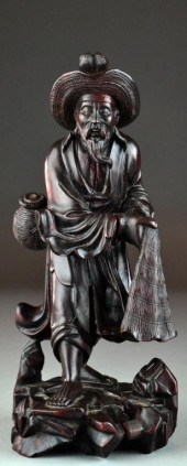 Antique Chinese Wood Carved Fi