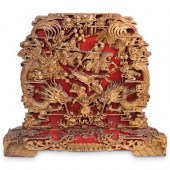 ANTIQUE CHINESE WOOD CARVED PL