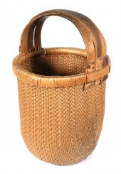 ANTIQUE CHINESE WOVEN RICE BAS