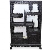 ANTIQUE CHINESE ZITAN SHELF CA