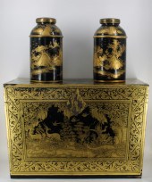 ANTIQUE CHINOISERIE DECORATED