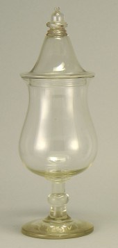 ANTIQUE CLEAR BLOWN GLASS COVE
