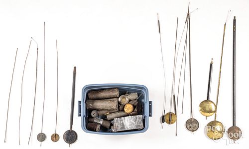 ANTIQUE CLOCK WEIGHTS AND