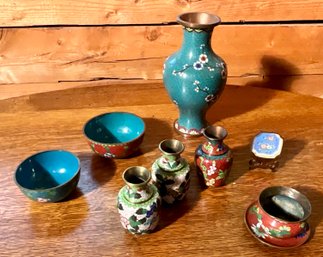 Antique Cloisonne, nine pieces