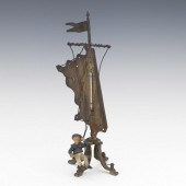 ANTIQUE COLD PAINTED BONZE NAU