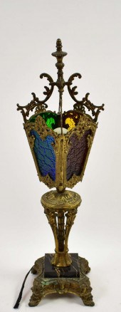 ANTIQUE COLORED GLASS PANEL TA