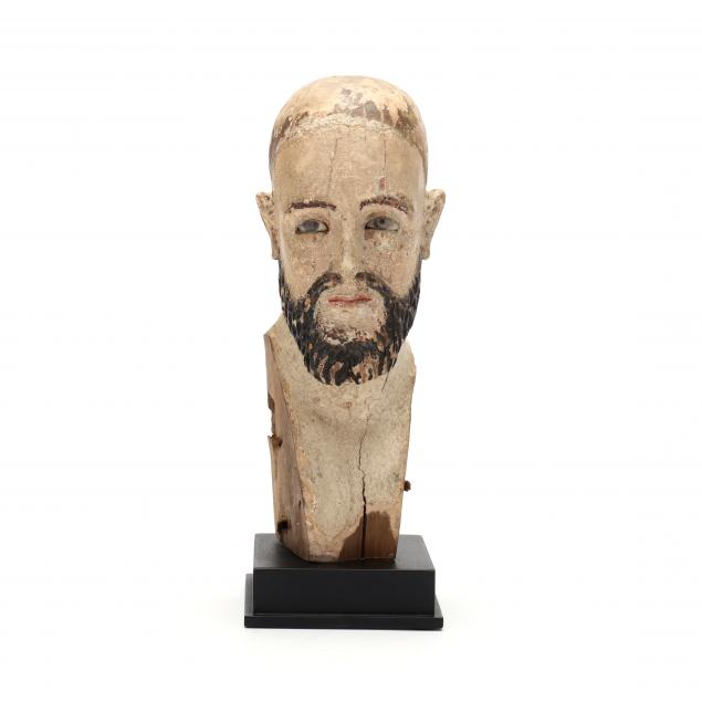 ANTIQUE CONTINENTAL CARVED HEAD