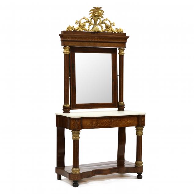 ANTIQUE CONTINENTAL INLAID ROSEWOOD