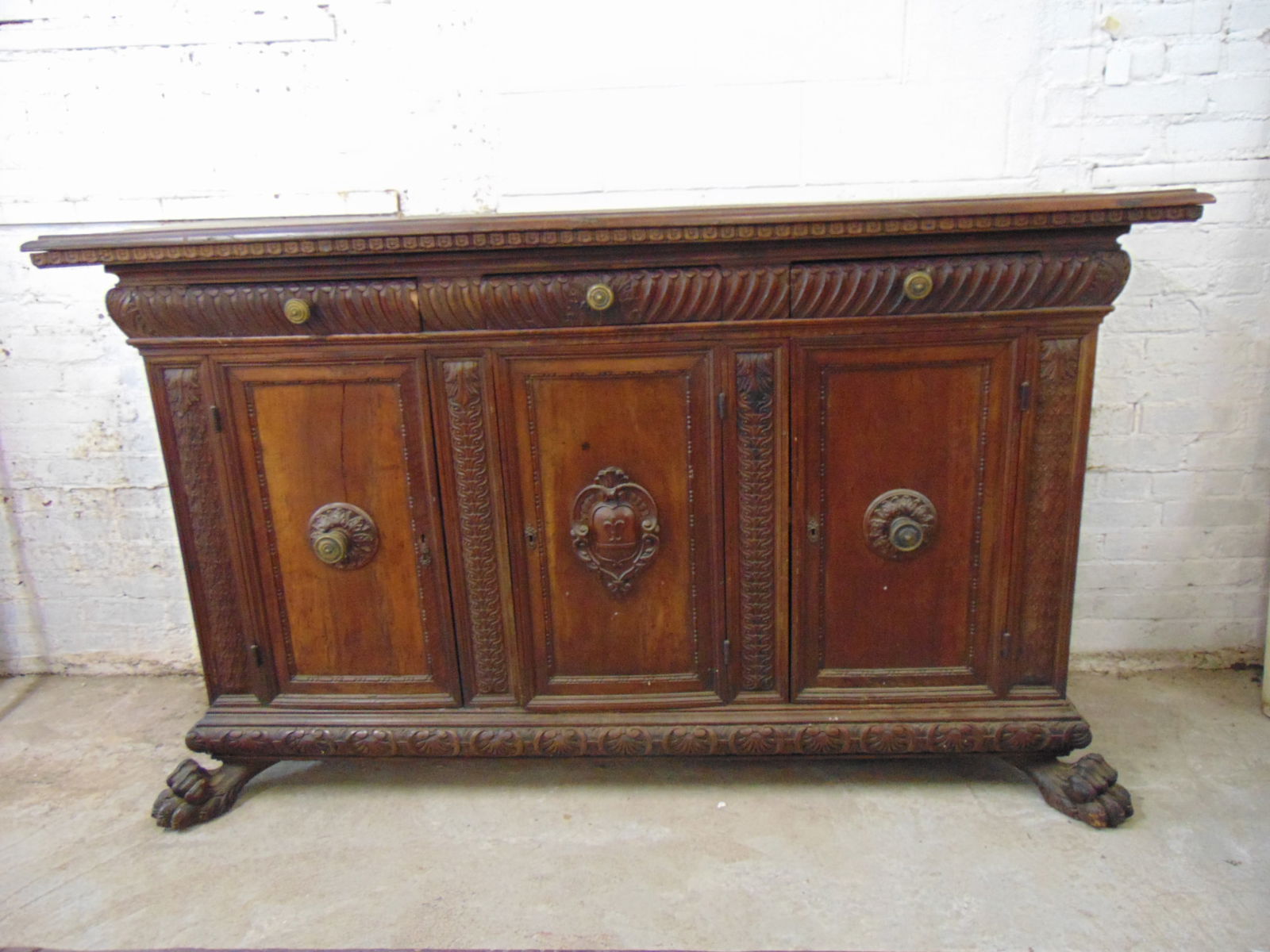ANTIQUE CONTINENTAL SIDEBOARD,