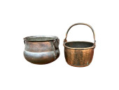 ANTIQUE COPPER BASINS, SET OF