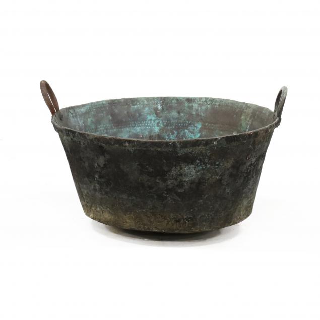 ANTIQUE COPPER CAULDRON 19th