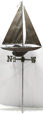 ANTIQUE COPPER SAILBOAT FORM W