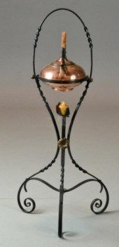 Antique Copper Tea Kettle & Wr