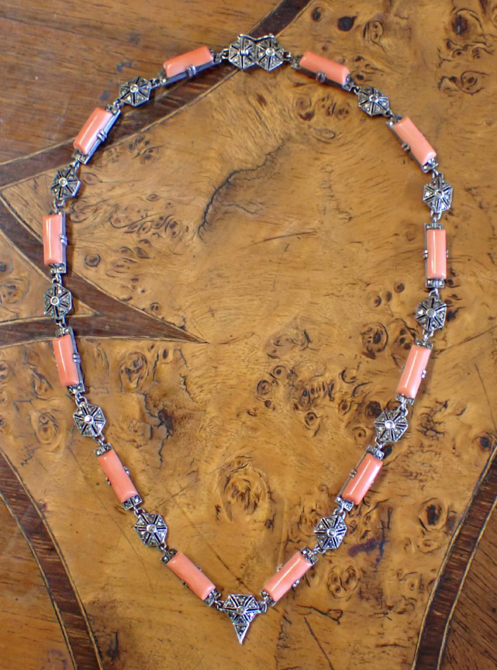ANTIQUE CORAL AND MARCASITE