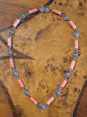 ANTIQUE CORAL AND MARCASITE NE