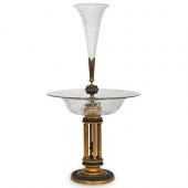 ANTIQUE CRYSTAL & BRONZE LARGE