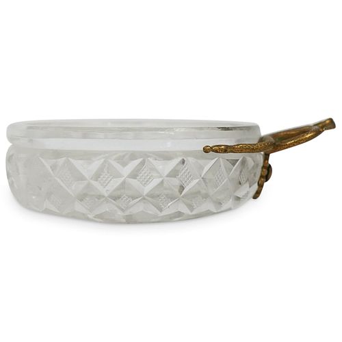 ANTIQUE CRYSTAL CUT AND BRASS