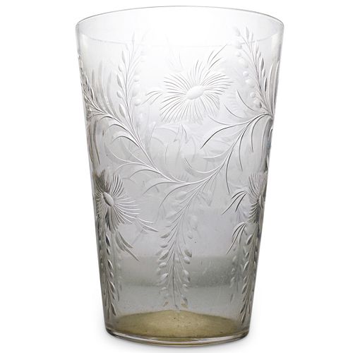 ANTIQUE CRYSTAL GLASS LARGE