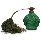 ANTIQUE CZECH MALACHITE GLASS