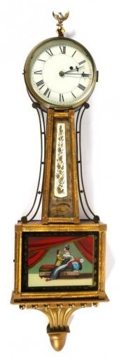 ANTIQUE D. WILLIAMS BANJO CLOC