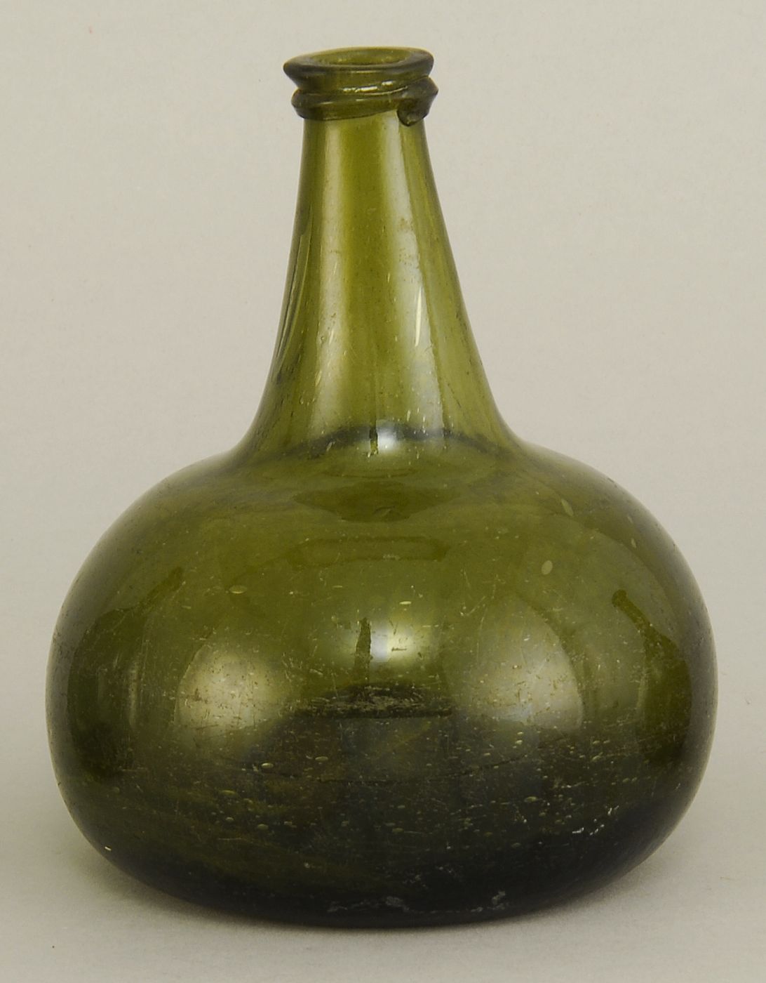 ANTIQUE DARK GREEN BLOWN GLASS