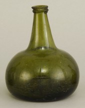 ANTIQUE DARK GREEN BLOWN GLASS
