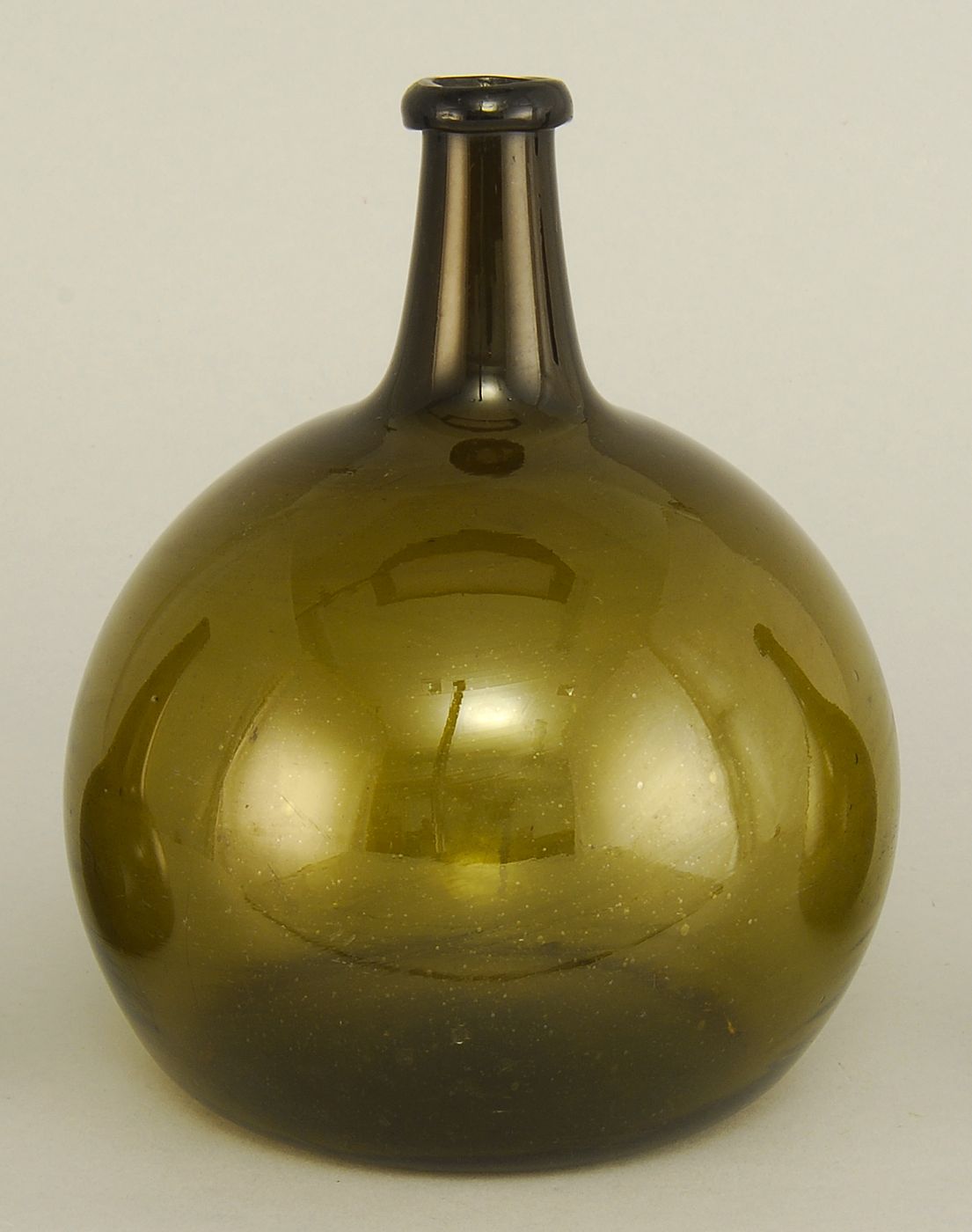 ANTIQUE DARK GREEN BLOWN GLASS
