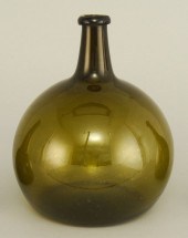 ANTIQUE DARK GREEN BLOWN GLASS
