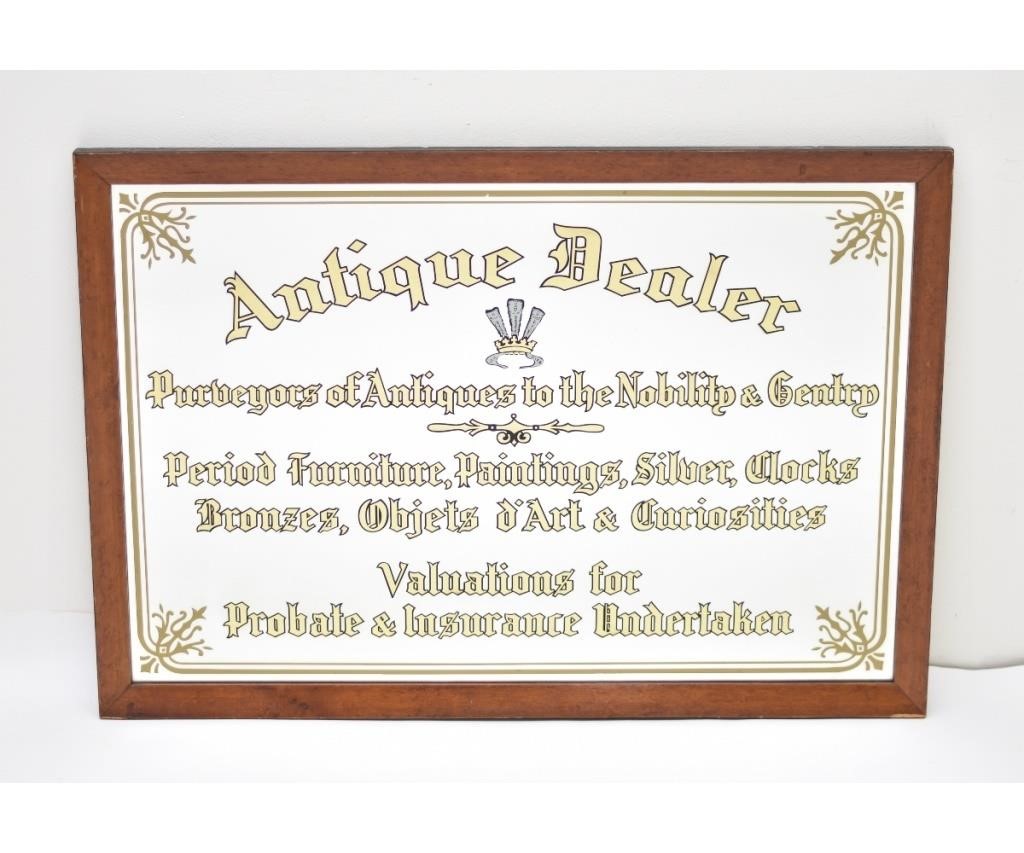 "Antique Dealer..." advertising