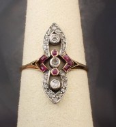 ANTIQUE DIAMOND AND RUBY NAVET