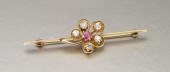 ANTIQUE DIAMOND & PINK SAPPHIR