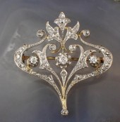 ANTIQUE DIAMOND, PLATINUM AND
