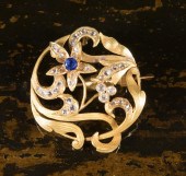 ANTIQUE DIAMOND, SAPPHIRE AND