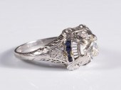 ANTIQUE DIAMOND, SAPPHIRE AND