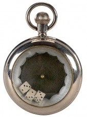 ANTIQUE DICE POCKET WATCH GAME