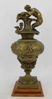 ANTIQUE DORE BRONZE FIGURAL UR
