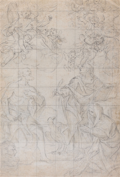 Antique drawing on paper,