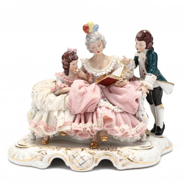 ANTIQUE DRESDEN LACE FIGURINE